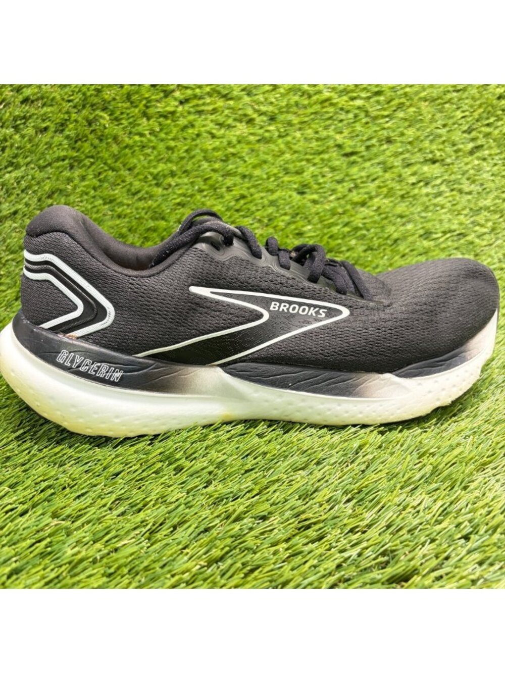 Brooks Glycerin 21 Mens Size 9EE Black White Running Walking Shoes Sneakers